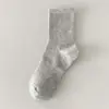 Calcetines Blancos Desechables Diarios para Hombres y Mujeres, Calcetines de Media Pantorrilla para Mujer de Otoño e Invierno, Calcetines Invisibles de Color Sólido, Calcetines Deportivos de Algodón de Compresión para Baloncesto