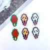 Colgante con diseño de cabeza de fantasma de Halloween, hecho a mano, con diseño de dibujos animados, pendientes, llavero y accesorios.