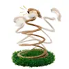 Juguete para Gatos con Varilla de Acero Resorte y Gorrión de Peluche, Juguete para Aliviar el Aburrimiento de Gatos, Rascador Circular en Espiral para Gatos, Juguete de Autoentretenimiento para Gatos