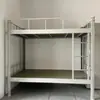 Cama de Solteiro Metálica Moderna Minimalista com Estrutura Fechada para Dormitórios de Estudantes, Cama Alta e Baixa de Camada Dupla para Apartamentos de Funcionários, Cama de Ferro Forjado