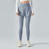Calça de ioga falsa de duas peças Ningbo Dashu, feminina, fina, cintura alta, levantamento de quadril, esportiva, fitness, sem rastros, calça nua
