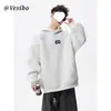 Sudadera con Capucha Bordada de Peso Pesado para Hombre, Estilo High Street Otoño e Invierno, Sudadera Informal Genial para Pareja, Sudadera con Capucha de Diseño de Marca de Moda