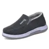 Zapatos de Tela de Invierno del Viejo Pekín, Forrados de Felpa y Engrosados, Zapatos de Algodón sin Cordones para Personas de Mediana Edad y Mayores, Suela Suave Antideslizante, Zapatos Casuales Cálidos para Papá