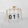 Ornamentos de Calendário de Ferro Minimalista Atacado Moderno Minimalista Calendário Perpétuo de Virar Página Decoração de Mesa de Escritório