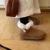 Botas de Nieve Sangpo de Borrego para Mujer 2026 Invierno Hebilla de Cuerno Tobillo Corto Casual Gruesas Cálidas Suela Plana Botas Cortas