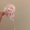 Grampo de Cabelo com Flor de Tecido, Franja de Pérolas, High-End, Grampo Exquisito e Elegante, Presilha Bico de Pato, Acessório de Cabelo de Nicho Inspirado em Design para Mulheres