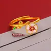 Nuevo Estilo Chino Estilo Antiguo Super Hada Esmalte Melocotón Juego de Vino Oro Arena Flor de Melocotón Collar Pulsera Anillo Pendientes Joyería