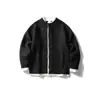 Nanxia Disguise 2025 Otoño e Invierno Nuevo Suéter Cardigan Falso de Dos Piezas Marca Trendy para Hombre Suéter Chaqueta Tejido Holgado con Borde Rizado