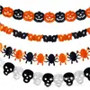 Guirnaldas de Papel de Halloween, Banderines de Cadena con Letras del Festival de Fantasmas, Araña Atmosférica, Murciélago, Cabeza de Fantasma, Calabaza, Guirnaldas de Papel al por Mayor