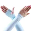 Manga de Hielo Fresco de Verano Protección Solar Guantes para Mujer Hombres Manga de Seda de Hielo Protección de Brazo Seda de Hielo Ultravioleta Manga de Seda de Hielo Manga de Hielo Negra para Mujer