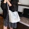 Bolso de Mujer Estilo Coreano 2026 Bolso Tote de Lona, Bolso de Hombro con Letras Retro Artístico de Gran Capacidad, Bolso Cruzado de Doble Cara de Doble Uso