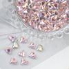 Rhinestones para Uñas K9 Rhinestones Multifacéticos Corazón de Melocotón Inclinado Rhinestones de Punta Inferior Decoración de Corazón Accesorios para Uñas Rhinestones de Cristal Aurora