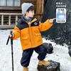 Jaqueta de Penas Grossa para Meninos Roupa Quente de Inverno 2025 Tendência Infantil Legal Jaqueta de Algodão à Prova de Frio para Meninos