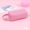 Bolsa de papelería portátil, tela Oxford de doble capa, estuche con doble cremallera, simple y de gran capacidad, estuche portátil con cremallera para estudiantes de primaria y secundaria