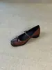 Zapatos Mary Jane Estilo Ballet Artístico Vintage Chuyuji para Mujer, Nueva Colección Otoño, Punta Cuadrada, Moño, Correa, Zapatos de Salón de Boca Baja