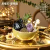 Plantas en maceta de cristal natural con los doce signos del zodíaco, bonsái de piedra en bruto de amatista y citrino, decoraciones de escritorio para la oficina y el hogar para la fortuna al por mayor