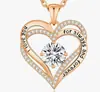 Collar Moderno de Nicho en Forma de Corazón para Mujer, de Moda y de Alta Gama en Oro Rosa con Colgante de Corazón de Doble Capa con Piedra de Nacimiento de los Doce Meses, Lujo Ligero