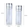 Taza de agua para coche de negocios tapa de apertura de un botón doble capa vidrio de borosilicato alto a prueba de explosiones para hombres y mujeres taza de presión portátil de apertura rápida