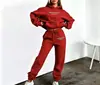 Conjunto de Moletom com Capuz e Calça de Lã com Estampa de Letras Europeu e Americano Transfronteiriço para Mulheres Moda Casual