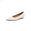 Zapatos de tacón bajo estilo coreano Shannon con punta pequeña y textura de piel de oveja, hechos a mano, para mujer, primavera 2025.