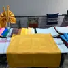 Pano de Guardanapo Espesso Premium de Algodão Puro Colorido Quente Feito Sob Medida 50*50cm Tecido com Borda de Cetim Adequado para Hotéis, Restaurantes e Salas de Estar