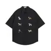 Camisa de Manga Corta Divertida de Dibujos Animados Verano para Hombre Hip-Hop Estilo Trendy Estilo Japonés Holgada Casual Camisa con Cuello