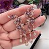 Brincos de Borla de Cristal Europeus e Americanos Retrô Luxo Acessível Brincos Longos Frescos e Doces Vestido de Alta Qualidade Brincos Pesados para Mulheres