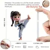Pingente em Material Acrílico Exquisito Menina Bonita de Taekwondo como Tema Chaveiro para Mochila e Decoração de Casa