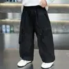 Pantalones Cargo con Bolsillo con Cremallera Estilo Primavera y Otoño para Niños 2026 Nuevo Otoño Estilo Coreano Fresco Casual para Bebé Pantalones Largos