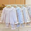 Novo Conjunto de Pijama Roupas de Casa Estilo Coreano Outono Desenho Animado Para Meninas Bebês Moda Bonito Tendência Infantil Roupas Infantis