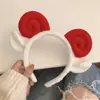 Faixa de cabeça fofa com orelhas de panda para lavar o rosto, faixa de cabeça de pelúcia de desenho animado com coroa alta para mulheres, faixa para maquiagem e lavar o cabelo, acessório de cabelo