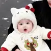 Chapéu Infantil Estilo Coreano para Outono e Inverno, Gorro de Tricô Pontudo Quente e Espesso para Meninos e Meninas, Chapéu à Prova de Vento e Protetor de Orelhas