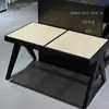Banco de Rattan Nórdico Madeira Maciça Estilo Minimalista Banco para Trocar Sapatos Rattan Camada Dupla Rattan Banco Longo K Banqueta Individual Duplo Triplo