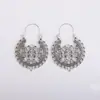 Pendientes Retro Exagerados Calados con Tótem Geométricos Redondos de Metal Pendientes Joyería
