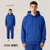 Moletom Americano Streetwear Pesado Outono e Inverno 320g, Modelagem Solta, Gola Redonda, Moletom Cross-border, Moletom com Capuz Personalizado Masculino