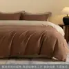 Algodón de Fibra Larga Doble Cara Engrosado Cepillado Cálido Puro Algodón Juego de Cuatro Piezas Funda Nórdica Color Sólido Algodón Puro Lujo Ligero Tacto de Gama Alta