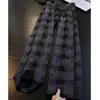 Pantalones casuales de cuadros azul marino estilo americano para hombre, diseño fino de otoño, pantalones transpirables de pierna recta, pantalones largos deportivos de corte holgado