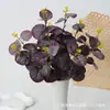 Eucalipto de 5 Galhos Planta Verde de Haste Única Flor Artificial Atacado Fabricação de Guirlanda Vaso Arranjo de Flores Decoração Alta Simulação