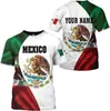 Comércio Exterior Transfronteiriço Mais Vendido Camisa do México Estampa Digital 3D Malha Respirável Camiseta Masculina de Manga Curta Atacado do Fabricante
