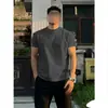 Estoque Pronta Entrega Solona Ombro Normal Mostra Músculo Gola Pequena Manga Curta Camiseta Masculina Verão Slim Fit Esportiva Camisa Manga Meia