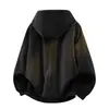 Chaqueta de cuero con capucha genial para hombres y mujeres, silueta holgada, prenda exterior con cremallera, top casual elegante y atractivo, estilo americano