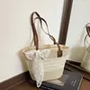 2026 Verão Casual Férias Praia Estilo Pastoral Ombro Único Grande Capacidade Versátil Simples Palha Moda Bolsa Tote