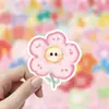 60 Pegatinas de Flores de Dibujos Animados Coloridas para Graffiti para Decoración Transfronteriza de Maletas, Fundas de Teléfono y Cuadernos al por Mayor