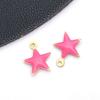 1 Pingente Estrela de Cinco Pontas Esmaltado Colorido com Gotejamento de Óleo em Aço Inoxidável, Galvanoplastia a Vácuo, Lado Duplo, Acessórios para Joias DIY