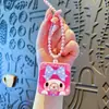 Chaveiro Criativo Quadrado Sanrio para Estourar Bolhas Fofo Desenho Animado Kulomi Brinquedo de Descompressão Pingente de Mochila Escolar