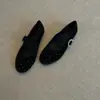 Primeiro Encontro com os Novos Sapatos Hanfu Estilo Primavera Retro Francês com Fivela de Strass, Sapatos Rasos Planos para Mulheres