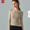 [Estritamente Selecionado] Tops Esportivos Femininos com Bojo, Manga Longa Ajustado ao Corpo, Afina a Cintura, Roupas para Pilates, Fitness, Yoga, Outono e Inverno
