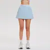 Deportiva Transfronteriza Dos en Uno Anti-Exposición Tenis Bádminton Bloqueo de Color Cintura Alta Falda Corta Yoga Running Falda de Línea A para Mujer Verano