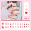 Celebridad de Internet Uña Portátil Tablero de Ajedrez Rosa Melocotón Degradado Lunares Francesa Portátil Manicura Parche para Uñas Parche para Uñas Postizas