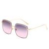 Gafas de Sol Metálicas Cuadradas Grandes de Moda D Brand Estilo Coreano con Borde Cortado Gafas de Sol Anti-UV con Montura de Metal
